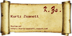 Kurtz Zsanett névjegykártya